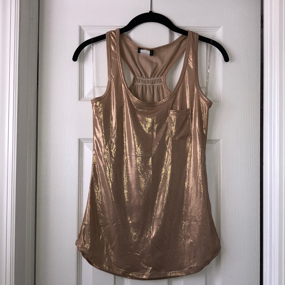 Gold racer back tank